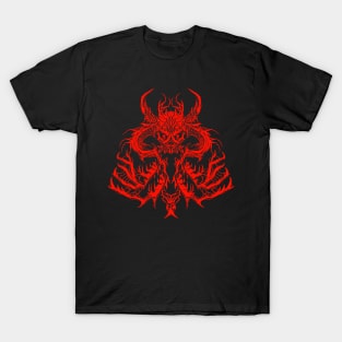 SAMURAI DEMON SKULL MASK RED T-Shirt